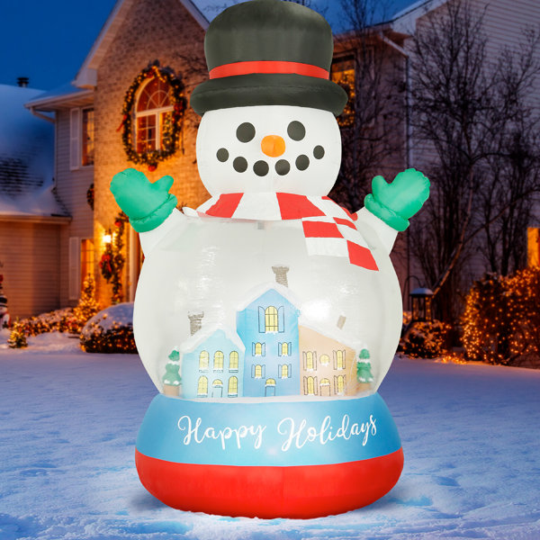 The Holiday Aisle 8 Ft Inflatable Christmas Snow Globe Outdoor